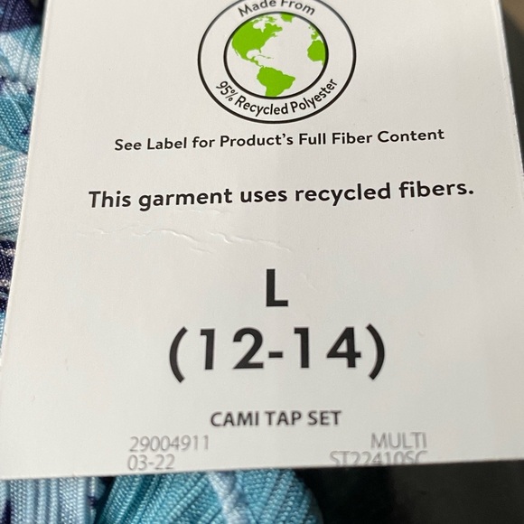 Secret Treasures Blue Leaf Print Pajama Set Women’s Size Large New - Picture 8 of 10